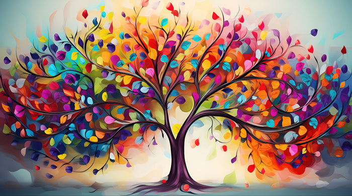 Colorful Tree of Life Diamond Painting Kit – Prism Grove | 90x50cm (36x20 inches) Full Drill, Round Drill
