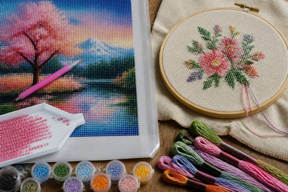 Diamond Painting vs Cross Stitch: A Complete 2026 Comparison