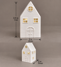 Small House winter village luminary measuring 3.9 in tall, 2 in wide and 2 in deep – image 3