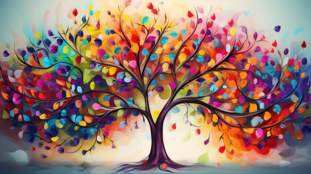 Colorful Tree of Life Diamond Painting Kit – Prism Grove | 90x50cm (36x20 inches)  Full Drill, Round Drill
