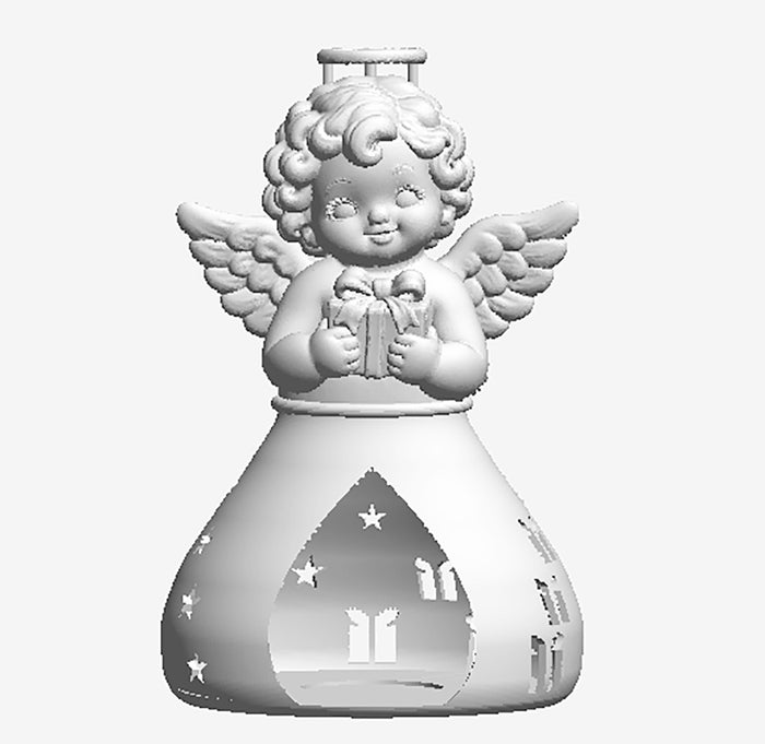 Gift Cherub Votive Holder — Unpainted 3D Printed Chubby Cherub LED Tealight Holder, Paint It Yourself