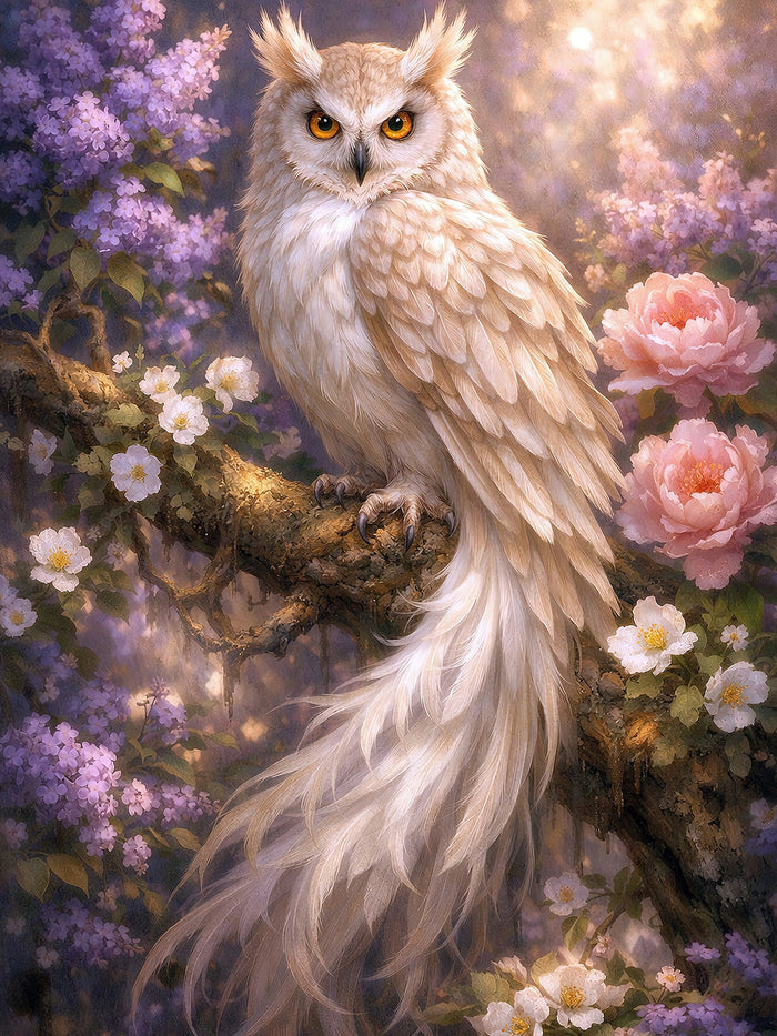 Owl Diamond Painting Kit, Large 60x80cm SQUARE Drill Diamond Art for Adults, Full Drill Enchanted Forest Craft Kit, Statement Wall Art Gift