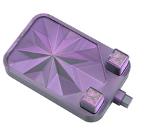 Black+Purple diamond painting tray with its starburst lid snapped on, two drill cups in the corner wells and the pour spout – image 8