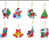 Christmas diamond painting keychain set, eight holiday charms – image 13