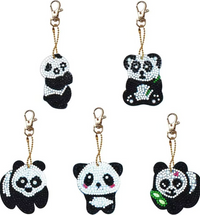 Panda diamond painting keychain set, five pandas – image 8