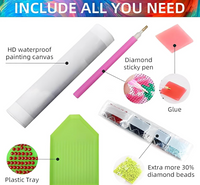 Kit contents: waterproof printed canvas, sticky drill pen, glue wax, plastic drill tray and about 30 percent extra drills – image 2