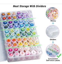 Diamond painting storage box with removable dividers keeping 60 labeled drill jars in neat rows – image 3