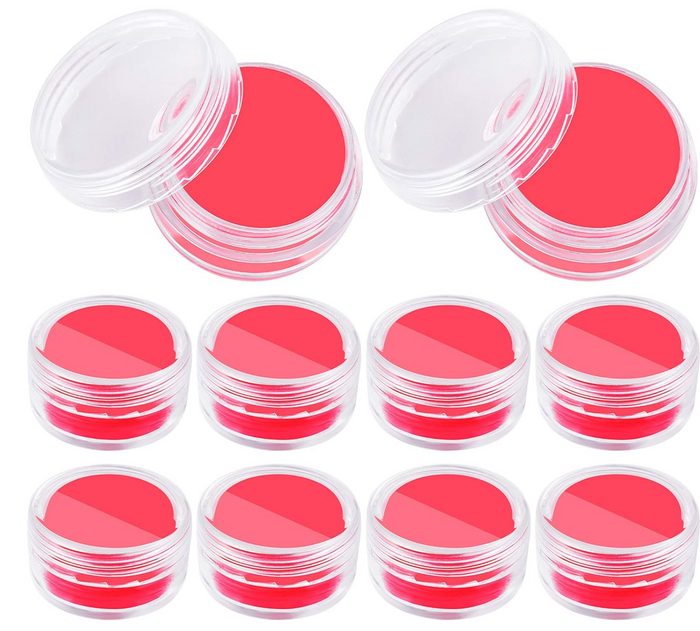 Diamond painting wax refills, 20 pieces: ten small clear screw-top storage boxes of red drill pen wax, two pieces in each