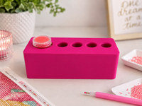 Pink Drill Pen Station with four drill pen sockets and wax well – image 16