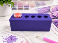 Purple Drill Pen Station with four drill pen sockets and wax well – image 2