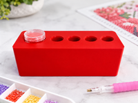 Red Drill Pen Station with four drill pen sockets and wax well – image 8