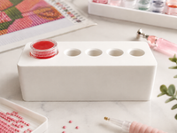 White Drill Pen Station with four drill pen sockets and wax well – image 6