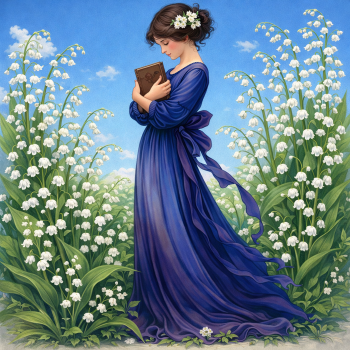 Among the Lily of the Valley Diamond Painting Kit | 45x45cm (18x18in) Full Drill, Round Drill