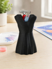 Little black dress holder in matte black holding diamond painting drill pens and tweezers on a desk – image 2