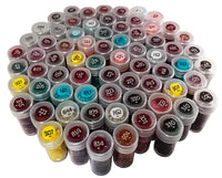 Round cluster of screw-top jars of round diamond painting drills, each cap labeled with its DMC color number – image 2