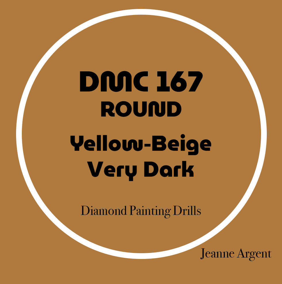 Color card for DMC 167 Yellow-Beige Very Dark round replacement diamond painting drills