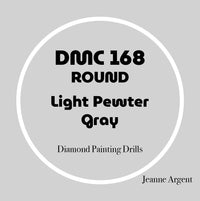 Color card for DMC 168 Light Pewter Gray round replacement diamond painting drills – image 2