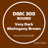 Color card for DMC 300 Very Dark Mahogany Brown round replacement diamond painting drills – image 3
