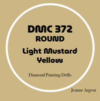 Color card for DMC 372 Light Mustard Yellow round replacement diamond painting drills – image 4