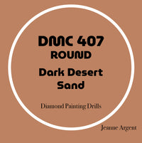 Color card for DMC 407 Dark Desert Sand round replacement diamond painting drills – image 7