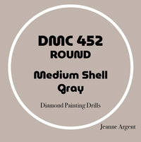 Color card for DMC 452 Medium Shell Gray round replacement diamond painting drills – image 10