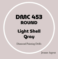 Color card for DMC 453 Light Shell Gray round replacement diamond painting drills – image 11