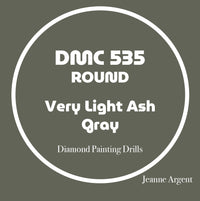 Color card for DMC 535 Very Light Ash Gray round replacement diamond painting drills – image 14