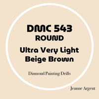 Color card for DMC 543 Ultra Very Light Beige Brown round replacement diamond painting drills – image 15