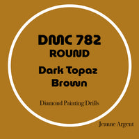 Color card for DMC 782 Dark Topaz Brown round replacement diamond painting drills – image 20