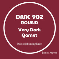 Color card for DMC 902 Very Dark Garnet round replacement diamond painting drills – image 21