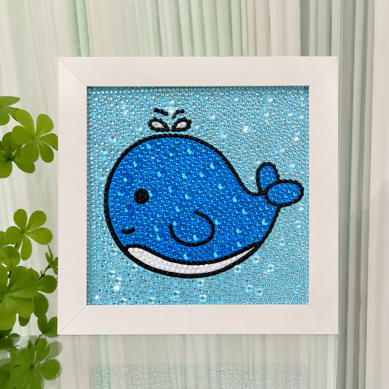 Whale Diamond Painting Kit for Kids | Framed 5D Gem Art Craft Kit